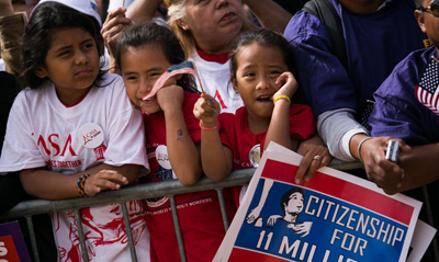 Washington. Bambine figlie di immigrati messicani negli Usa partecipano a una manifestazione in favore della riforma della legge sull'immigrazione (Credits: Drew Angerer/Getty Images) 