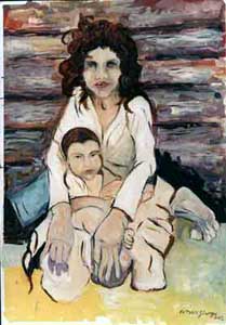 Arte Mediterranea: Arte dell'emigrazione: Madonna con bambino; Giuseppe DE MARCO © 2003 Copyright