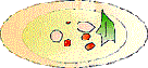 Una bella minestra calda: Cucina silana, cucina calabrese, cucina tradizionale, cucina tradizionale mediterranea, cucina mediterranea, Piatto di minestra disegnato con l'ausilio del computer da Francesco Saverio ALESSIO copyright © 2003