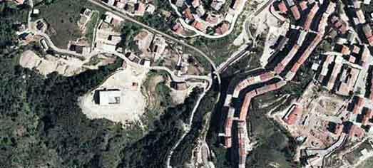 San Giovanni in Fiore: Veduta aerea del Parco Comunale e dell'Istituto Tecnico Commerciale a Via Zanella