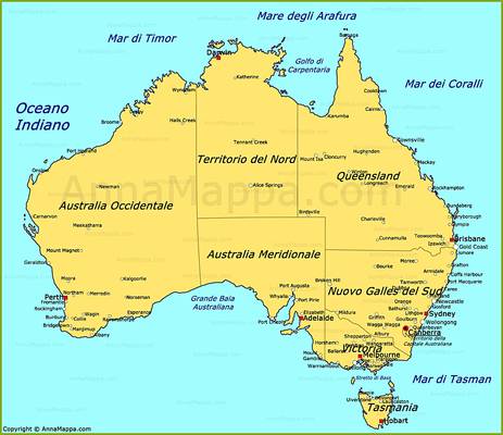 Mappa dell'Australia